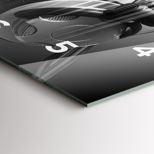 Wanduhr modern quadratisch Mikrofon und Kopfhörer