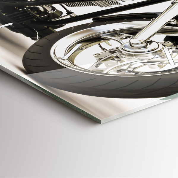 Wanduhr quadratisch mit motiv Schwarzes Motorrad