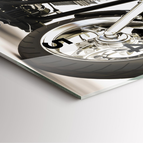 Wanduhr quadratisch mit motiv Schwarzes Motorrad