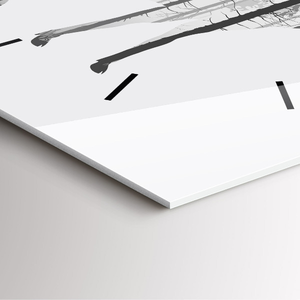 Wanduhr quadratisch Silhouette eines Rehs Wald