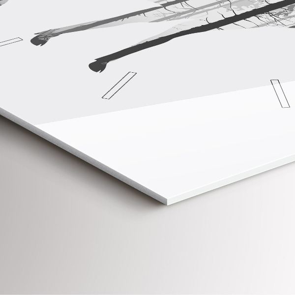 Wanduhr quadratisch Silhouette eines Rehs Wald