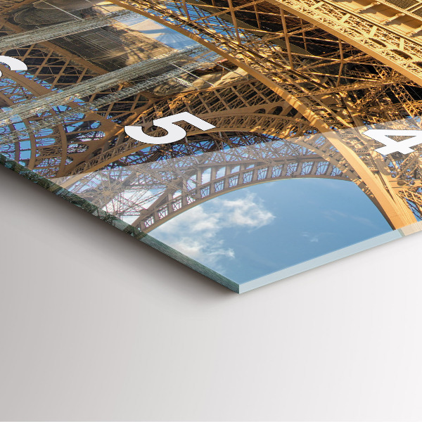 Wanduhr modern quadratisch Frankreich Eiffelturm