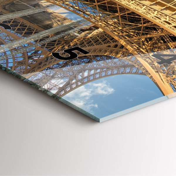 Wanduhr modern quadratisch Frankreich Eiffelturm