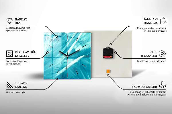 Wanduhr quadratisch mit motiv Öltextur abstrakt