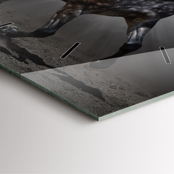 Wanduhr quadratisch Galoppierendes Pferd