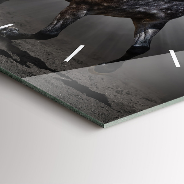 Wanduhr quadratisch Galoppierendes Pferd