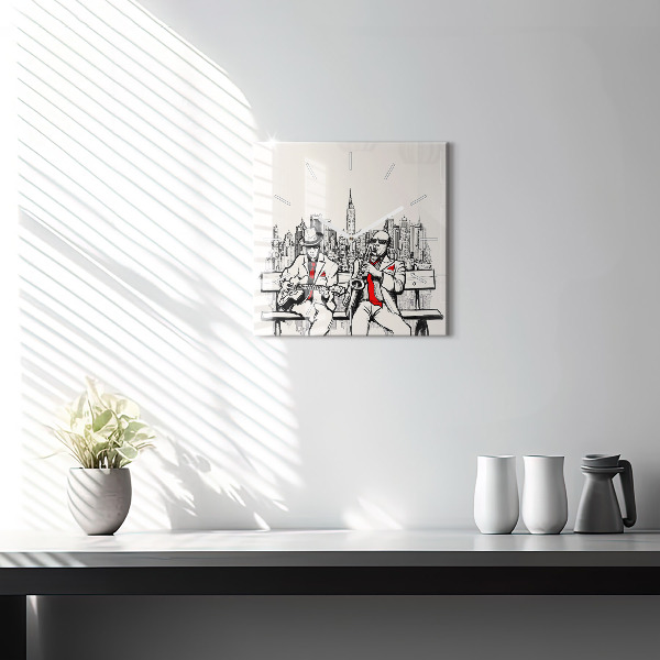 Wanduhr modern quadratisch Jazz in New York