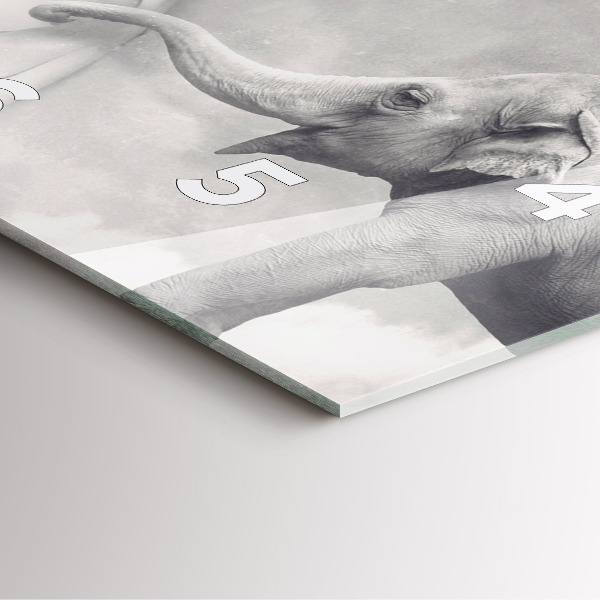 Wanduhr quadratisch Elefant