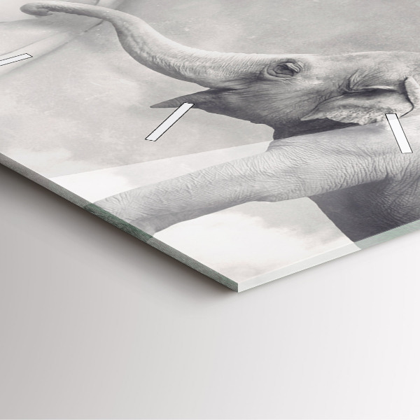 Wanduhr quadratisch Elefant