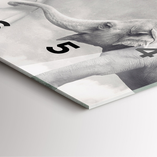 Wanduhr quadratisch Elefant