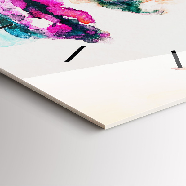 Wanduhr quadratisch Abstraktes Gesicht einer Frau