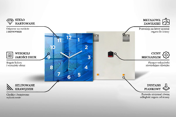 Wanduhr quadratisch Kunst Dekoration Abstraktion