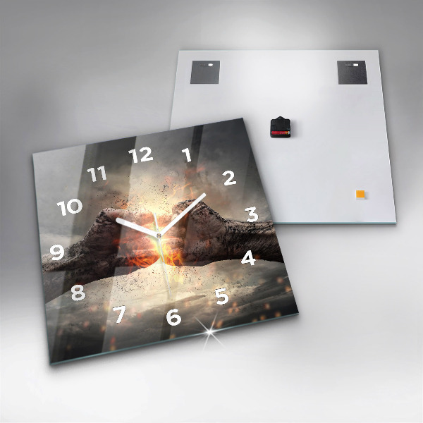 Wanduhr quadratisch mit motiv Fäuste Macht