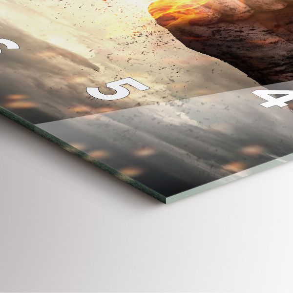 Wanduhr quadratisch mit motiv Fäuste Macht