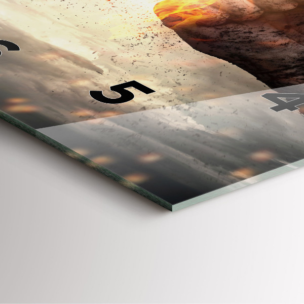 Wanduhr quadratisch mit motiv Fäuste Macht