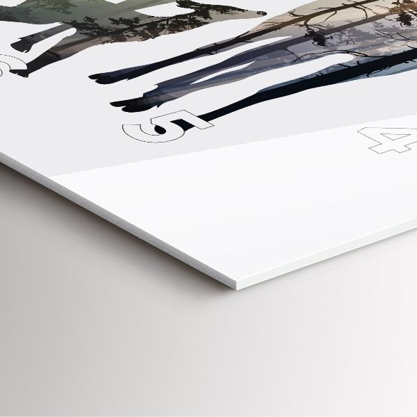 Wanduhr modern quadratisch Hirsch-Familie