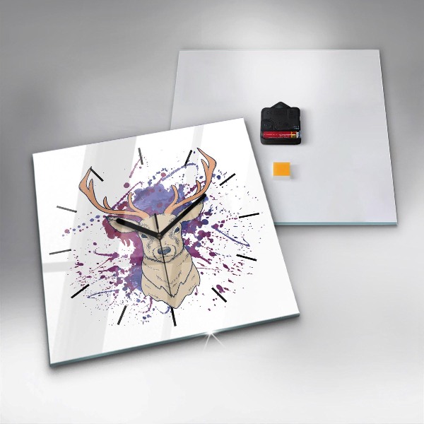 Wanduhr quadratisch Vektor-Illustration eines Rehs