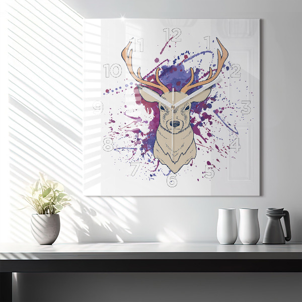 Wanduhr quadratisch Vektor-Illustration eines Rehs