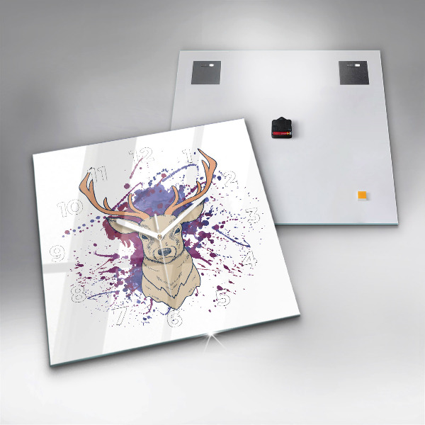 Wanduhr quadratisch Vektor-Illustration eines Rehs