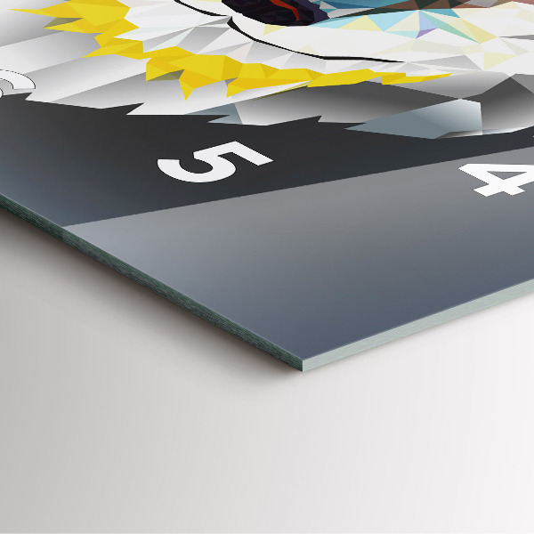 Wanduhr quadratisch Wolfskopf