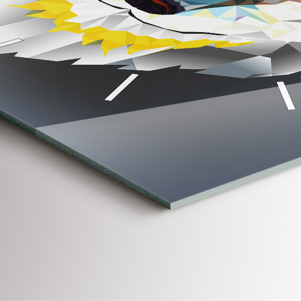 Wanduhr quadratisch Wolfskopf