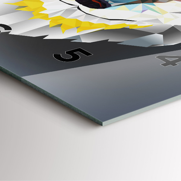 Wanduhr quadratisch Wolfskopf