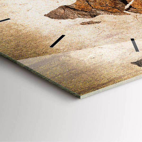 Wanduhr modern quadratisch Alte Weltkarte