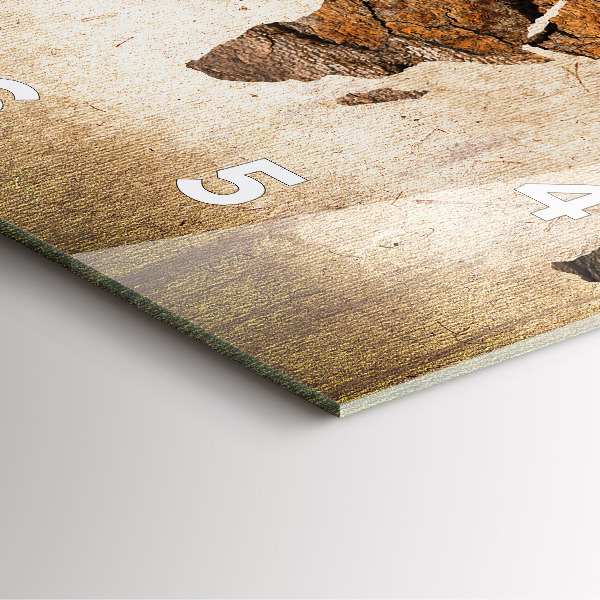 Wanduhr modern quadratisch Alte Weltkarte