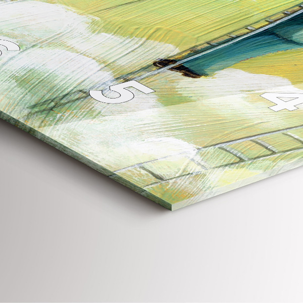 Wanduhr quadratisch Menschen auf einer Leiter