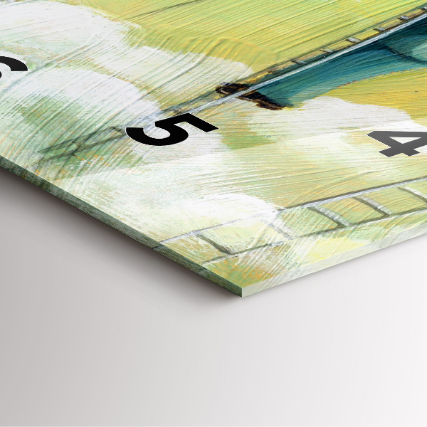 Wanduhr quadratisch Menschen auf einer Leiter