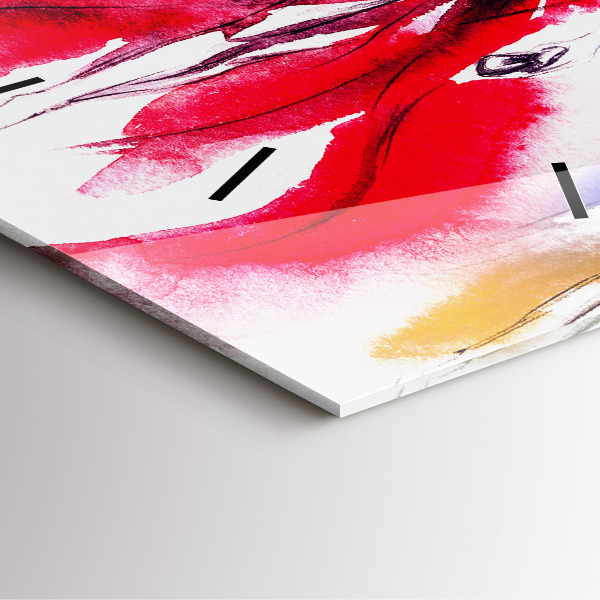 Wanduhr modern quadratisch Frauen in bunten Kleidern