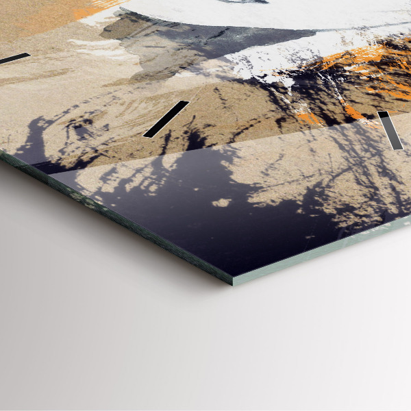 Wanduhr quadratisch mit motiv Portrait einer Frau abstrakt