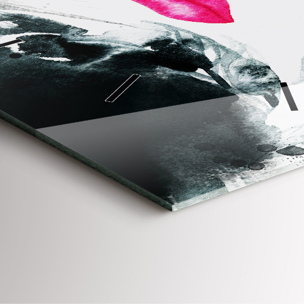 Wanduhr quadratisch Porträt einer Frau mit roten Lippen