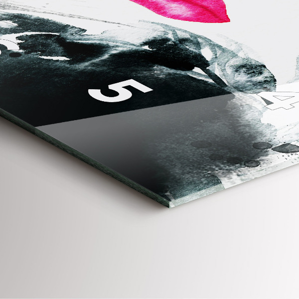 Wanduhr quadratisch Porträt einer Frau mit roten Lippen