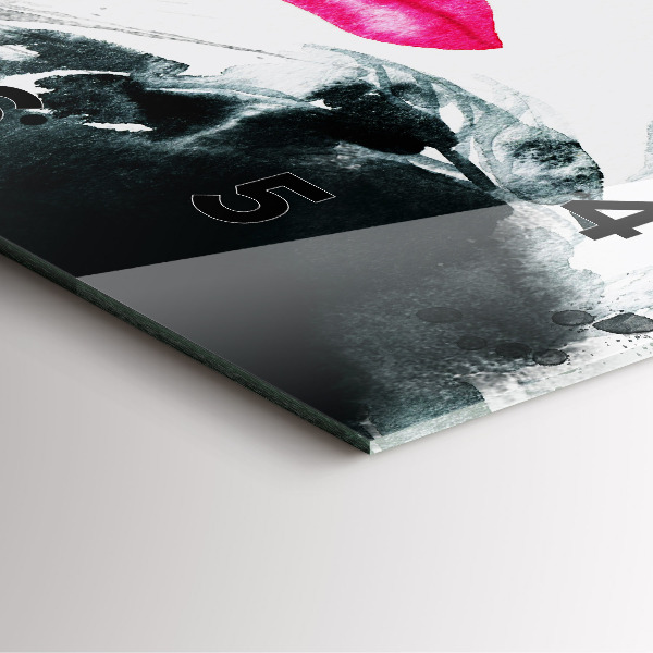 Wanduhr quadratisch Porträt einer Frau mit roten Lippen