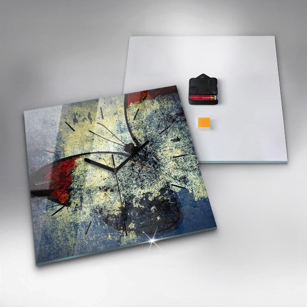 Wanduhr quadratisch Schmetterling im Vintage-Stil