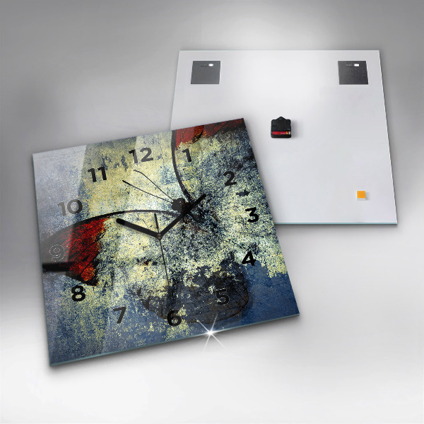 Wanduhr quadratisch Schmetterling im Vintage-Stil