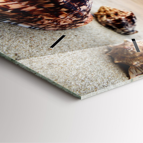 Wanduhr quadratisch Muschel am Strand