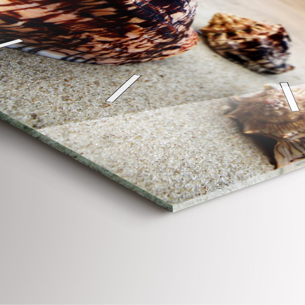 Wanduhr quadratisch Muschel am Strand