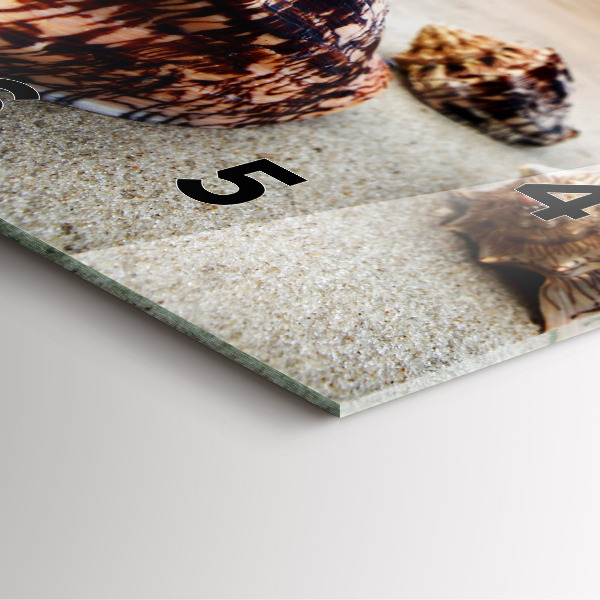 Wanduhr quadratisch Muschel am Strand