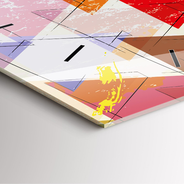 Wanduhr quadratisch mit motiv Dreiecke geometrisches Muster