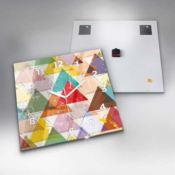 Wanduhr quadratisch mit motiv Dreiecke geometrisches Muster