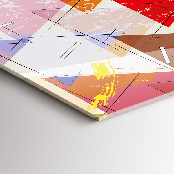 Wanduhr quadratisch mit motiv Dreiecke geometrisches Muster