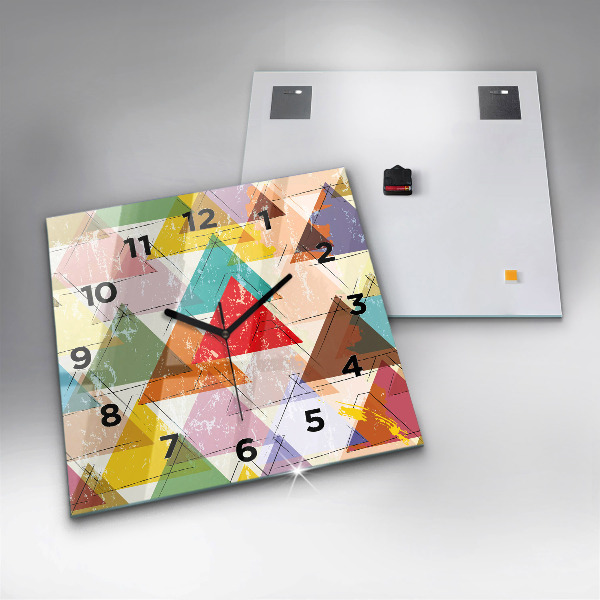 Wanduhr quadratisch mit motiv Dreiecke geometrisches Muster