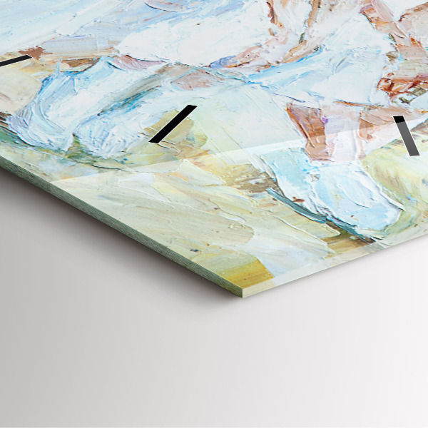 Wanduhr modern quadratisch Junge Ballerinas