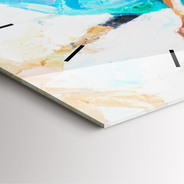 Wanduhr quadratisch mit motiv Vorbereitung einer Ballerina