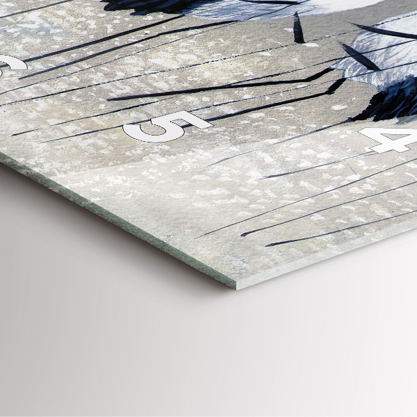 Wanduhr quadratisch Kraniche im Schilf