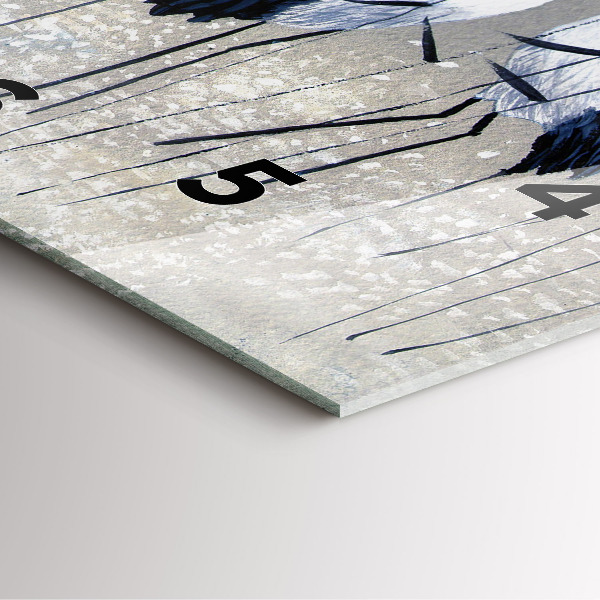 Wanduhr quadratisch Kraniche im Schilf