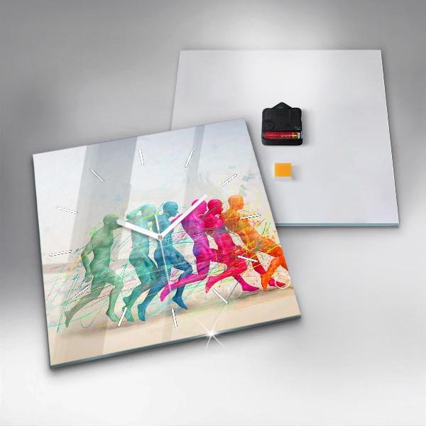 Wanduhr quadratisch Bunte Menschen