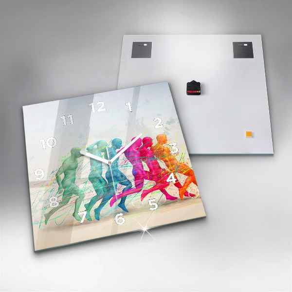 Wanduhr quadratisch Bunte Menschen